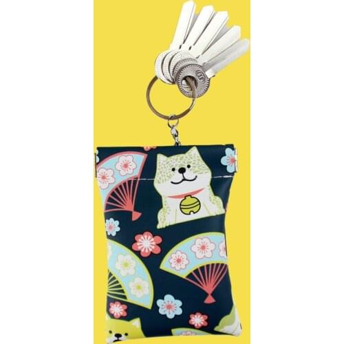 New Fashion Leather Lovely Long Pocket Key Wallet Keychains Ring Coin Purse Women Small Money Change Bag Card Holder for Kids