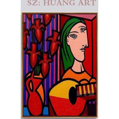 Red character original Spanish artist Picasso oil painting high quality decorative lobby sofa porch aisle bedroom