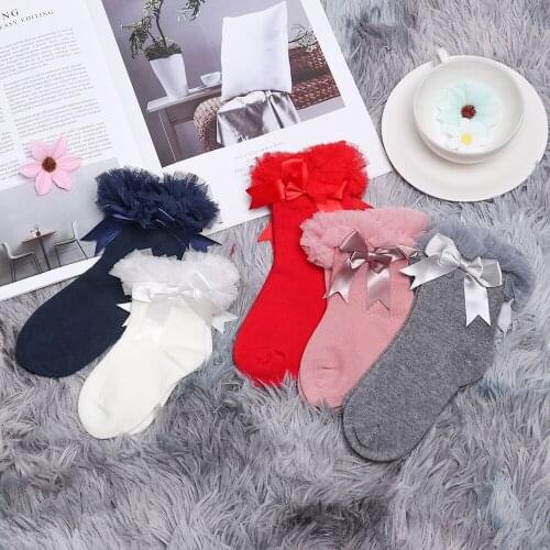 Lace ruffled lace socks for babies newborn Knee high sock Breathable soft ankle socks kids girl wear princess style new fashion