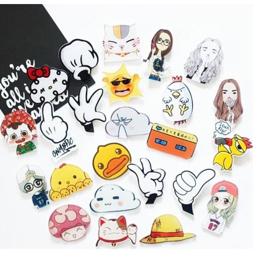1 PCS Kawaii Fashion City Cool Girls Cute Duck Harajuku Acylic Badges for Backpack Clothing Colorful Cartoon Icon Pin Brooches