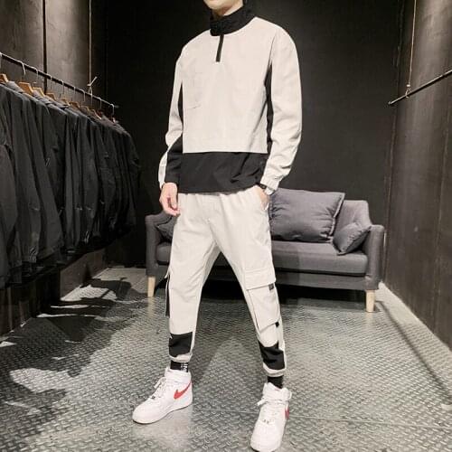 & Hoodies Sweatshirt Pant Suit Trainingspak Heren Men Causal 2020 Spring Splice Men Sets Jacket+Pants 2Pc Tracksuit Sportwear