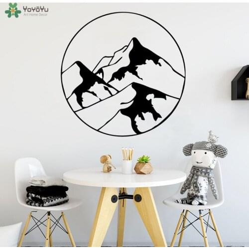 YOYOYU Wall Decal Geometric Circle Mountian Wall Sticker Nature Decoration Baby Nursery Bedroom Vinyl Art Design Decor DIY CT617