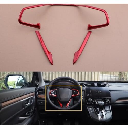 New 1Set Red Steering Wheel Cover Trim Decor Fit For Honda CR-V CRV 2017 2018 2019 2020