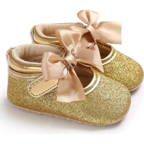 Baby Girl Princess Shoes Toddler Non-slip Flat Soft-sole Cotton Cotton Crib Lovely Butterfly-knot Infant First Walkers 0-18M