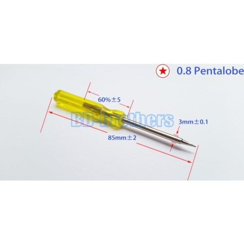 Good Qulity 0.8 Pentalobe Yellow Screwdrivers Opened Tools for i Phone Repair 2000pcs/lot