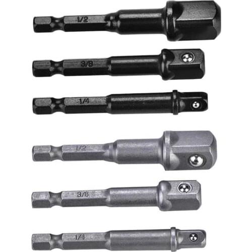 Drill Bit Socket Adapter 3 Socket Adapter 1/4 Inch Hex Shank to 1/4 Inch 3/8 Inch 1/2 Inch For Drill Bit Driver