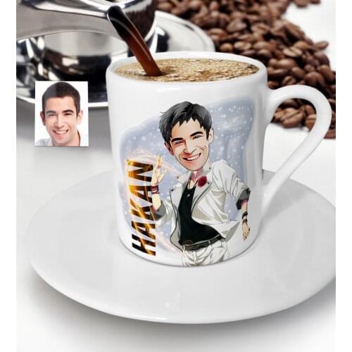 Personalized Mr Caricature Of Turkish Coffee Fincanı-34
