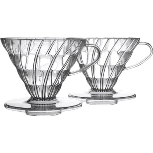 Plastic Filter Cup V60 Type Cup 02 Large Filter Cup Set for Japness Style Thickened Drip Filter Coffee Reusable Coffee Filters