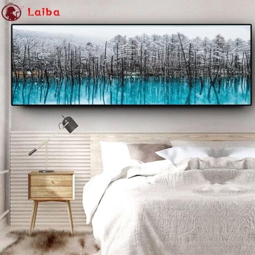 Full Diamond Painting Abstract art, snow forest landscape Mosaic Needlework Picture Of Rhinestones Diamond Embroidery Decor