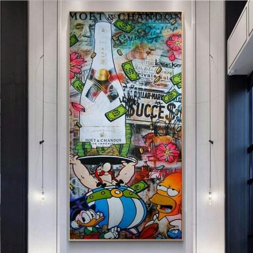 Disney Graffiti Bancy Mickey Mouse Canvas Print Poster Street Art Mickey Donald Duck Wall Street Art Canvas Painting Poster