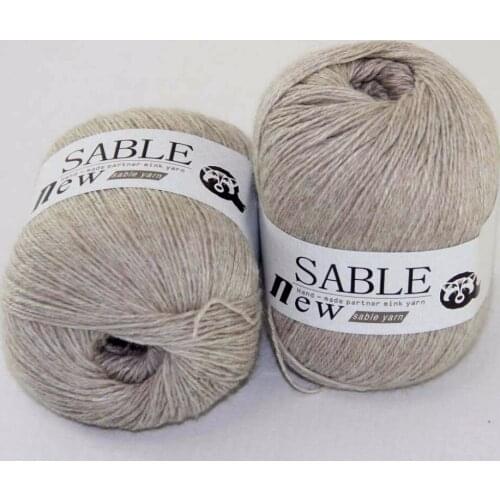 Sale 2*50gr Super Soft Pure Sable Cashmere Wrap Shawls Hand Knit Wool Crochet 243-yarn B2