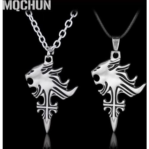 Sliver Color Jewelry Final Fantasy VIII 8 Sleep Lion Head Squall Griever Pendants Necklace Men Cosplay Gift for Women and Men-30