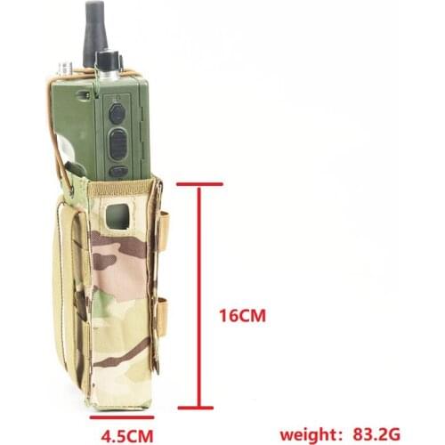 Tactical MOLLE 152 Interphone Case Bag With Magazine Pouch Nylon Adjustable Molle System Attachment Interphone Radio Case Bag