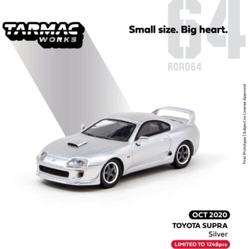 Tarmac Works 1:64 Toyota Supra Silver Model Car