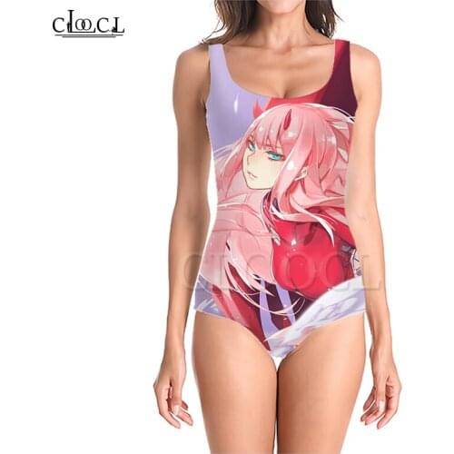 CLOOCL Anime Darling In The Franxx Zero Two Fashion 3D Print One Piece Swimsuits Women Sleeveless Sexy Swimsuit Summer Beach