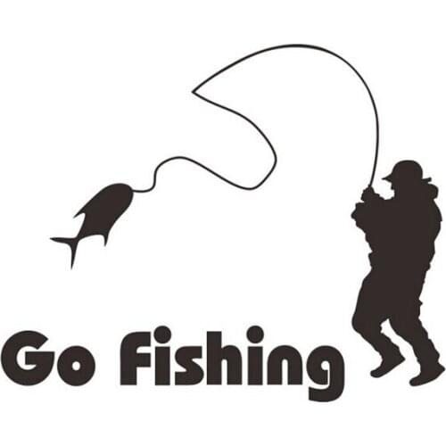 1 X Car Stickers Black Go Fishing Sticker Reflective Tape Waterproof Car Decals Vinyl PVC easy-use