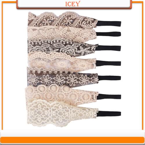 Chiffon Lace Elastic Hair Head Tie Hairbands Headpieces Headbands Turban Hair Hoop Flower Hair Accessories Headwear Women