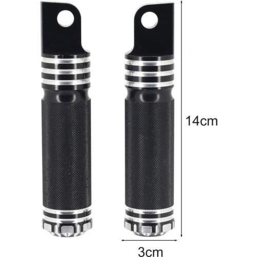 2Pcs Motorcycle CNC Foot Pegs Flower Top Three Circle Black Modified Footrest for XL883 1200 X48 72