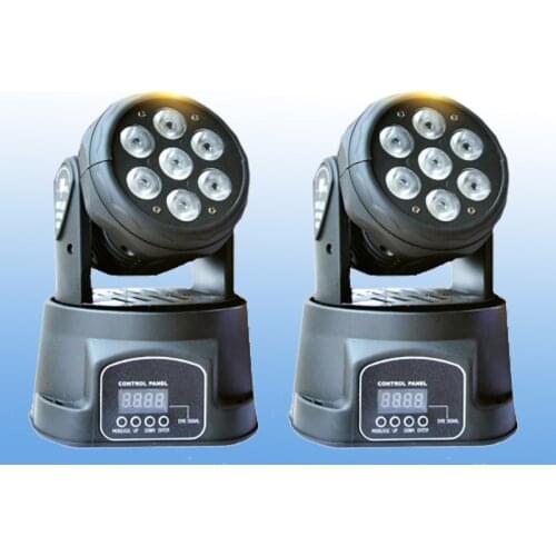2 Pieces Led Moving Head Wash 7x12w DMX Mini Music Sound Stage Light Christmas Party lumiere Laser Show Disco Dj RGBW Lighting