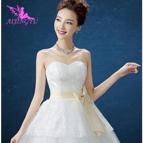 AIJINGYU 2021 plus size Customized new hot selling cheap ball gown lace up back formal bride dresses wedding dress FU195