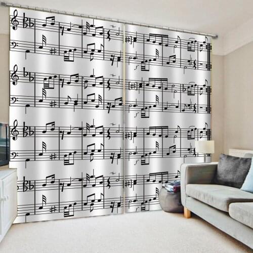 Custom black music curtains Bedroom living room windproof thickening blackout fabric Blackout curtain