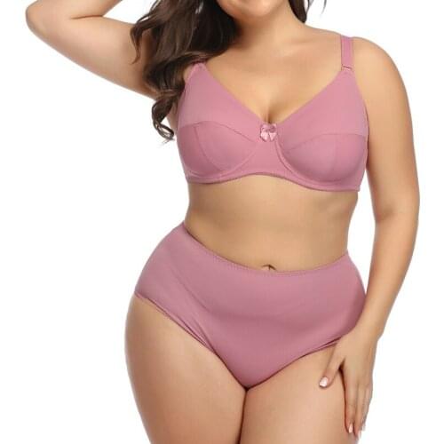 DEF Cup Women Plus Size Bra and Panties Set Ultra-Thin Sexy Push Up Underwear Soft Lingerie Big Size Brief XL-6XL