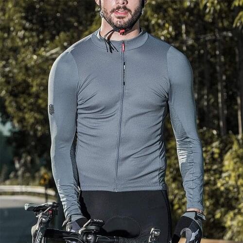 Cycling Jersey Mens Long Sleeve Tops Mountain Bike Shirts Bicycle Jacket with Pockets Outdoor Sports Clothing Asian Size