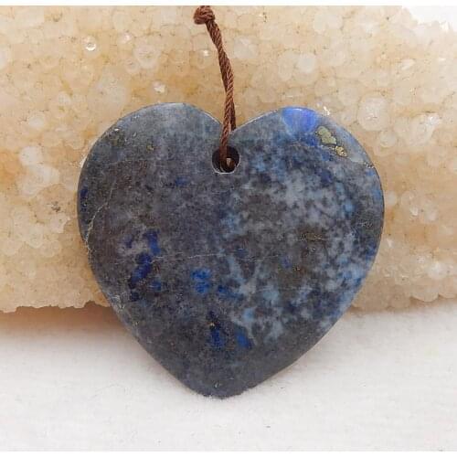 Hot Sale Lapis Lazuli Heart-shaped Pendant Bead 45x45x5mm,16.7g
