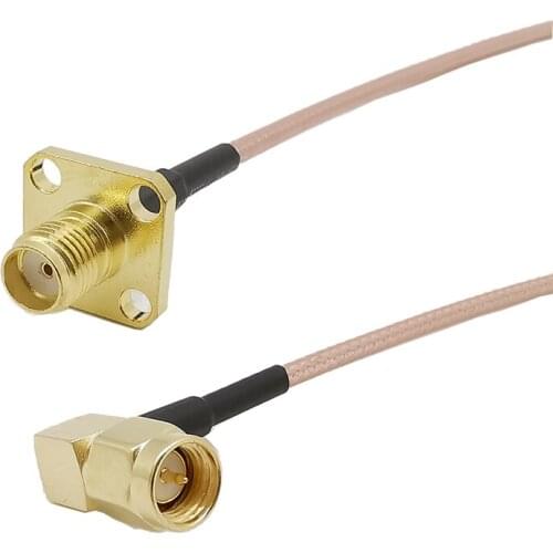 RG316 RF Coaxial Pigtail Cable SMA Male Right Angle to SMA Female Flange RG316 Cable For Wireless 3M 5M 8M 10M 12M 15M