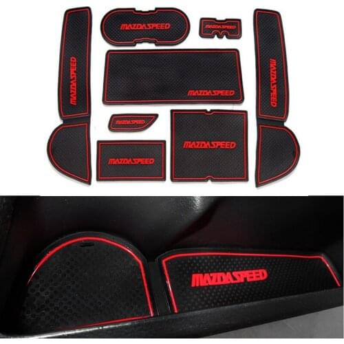 8Pcs Rubber Car Interior Anti-Slip Door Groove Mat For Mazda 6 Speed Atenza 2009-2013 2014 2015 Cup Pad Decoration Accessories