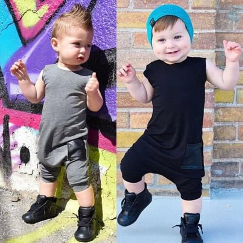 Summer Newborn Baby Boy Sleeveless Romper Jumpsuit One-pieces Clothes