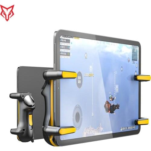 2021 Hot Six Finger Ipad PUBG Controller Capacitance Adjustable Mobile Game Trigger L1R1 Button Gamepad Joystick Grip Tablet