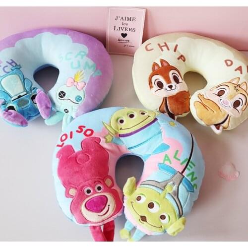Disney Chip 'n' Dale Lotso Winnie the Pooh Stitch U-shaped Pillow Anime Stuff Plush Nap Cartoon Pillow