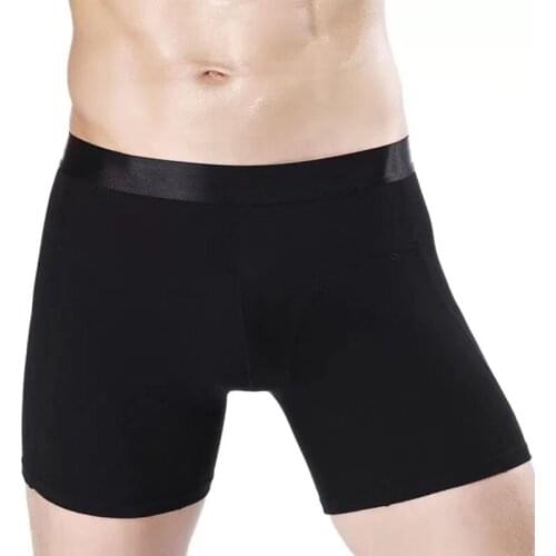 Mens Sports Lengthened Gentlemans Underwear Cotton Running Boxer Anti-wear Leg Plus Size Five-point Pants Boxer Shorts