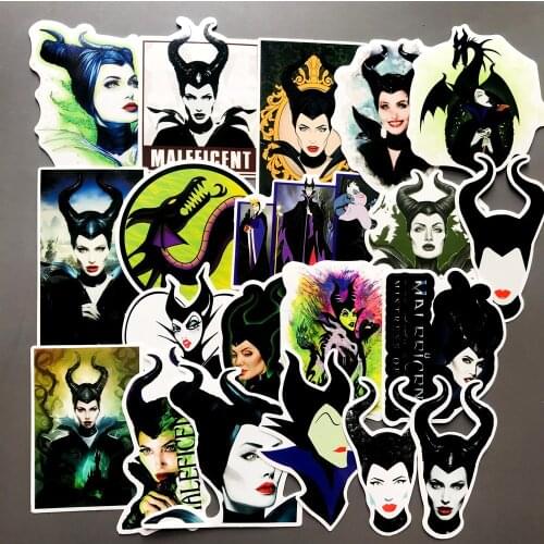 20pcs Maleficent Sticker Disney Sleeping Beauty Car Refrigerator Computer Mobile Phone Decoration Pasters DIY Graffiti Toys New