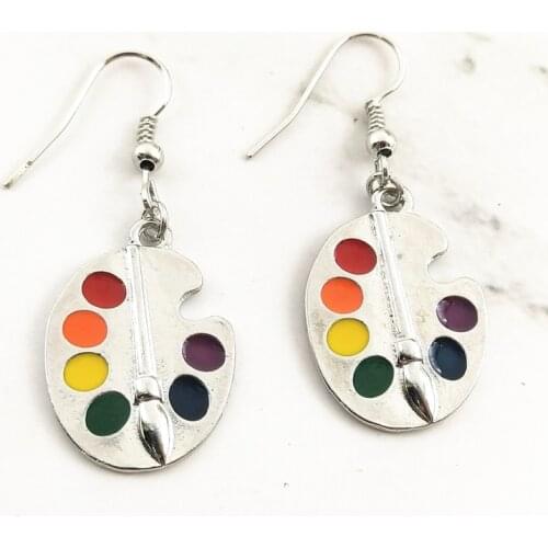 2020 New Palette Earrings Silver Earrings Artist Earrings Wonderful Silver Bright Artist Palette Earrings