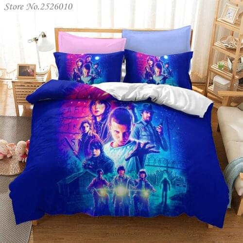 Stranger Things 2/3pcs Bedding Set Suit Kid Quilt Cover 3D Printed Bed Child Spead Bedroom Bed Duvet Cover Bedclothes 01