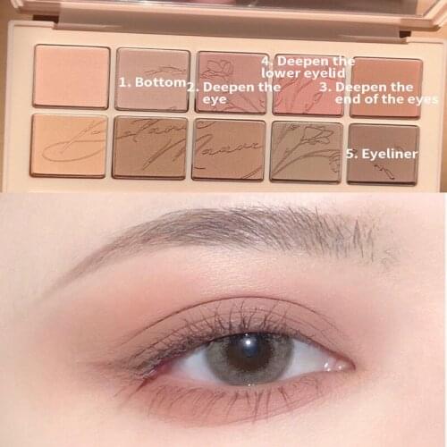 Eyeshadow Palette Colorful Shadows Pallet Glitter Highlighter Shimmer Make Up Pigment Matte Eye Shadow Pallete 10 Colors TSLM1