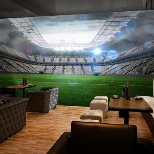 Custom 3D Photo Wallpaper Sticker Modern Football Field Wall Decal Vinyl Wall Stickers Wall Decorations Living Room Poster Mural