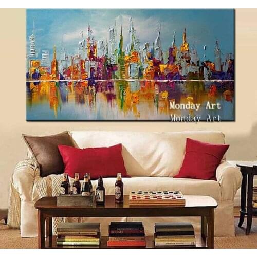 Pop art Handpainted abstract Knife Scenery Oil Painting Wall Decor Landscape picture home Decoration oil Painting Canvas picture