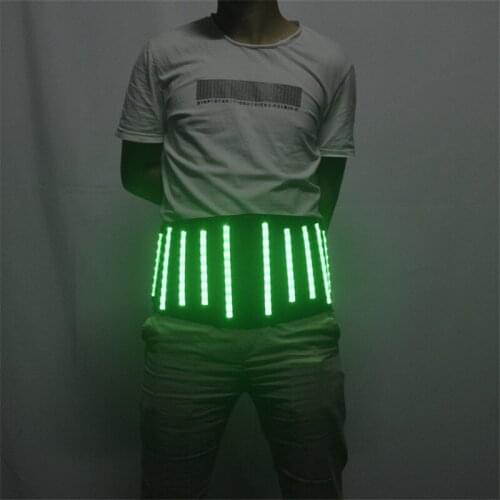 RE02 DJ rave wears led costumes colorful light belts men show party led costumes robot men suit stage luminous outfits clothing