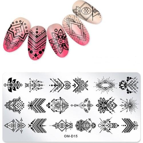 12*6cm Nail Art Templates Stamping Plate Design Flower Animal Glass Temperature Lace Stamp Templates Plates Image
