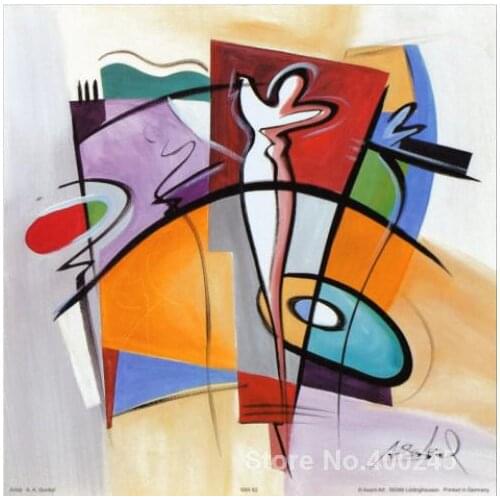 Modern Art Painting Strolling II oil on canvas High quality Handmade