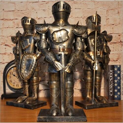 D medieval Samurai armor iron creative Home Furnishing European decor decoration Bar Cafe crafts