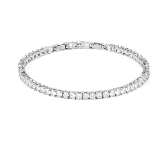 Tennis Bracelet Inlaid with Single Row Flash AAA + Zircon Environmental Protection Electroplating Couple Bracelet Jewelry