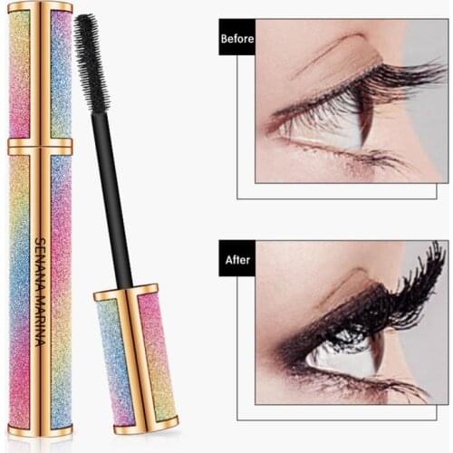 1pc 4D Starry Sky Silk Fiber Eyelash Mascara Extension Makeup Black Waterproof Eye Lashes Not Easy To Smudge Mascara For Woman