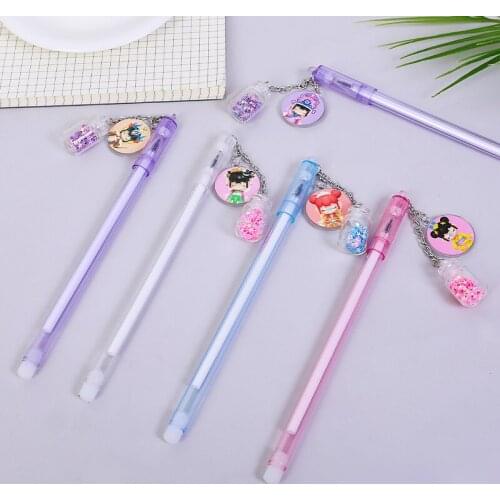 Creative Girl Drifting Bottle Pendant Gel Pen Cute 0.5mm Black Ink Neutral Pens Promotional Gift Stationery School Supplies