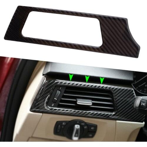Carbon Fiber Car Left Air Vent Outlet Cover Frame Trim Fit For BMW 3 Series E90 E92 E93 2005 2006 2007 2008 2009 2010 2011 2012