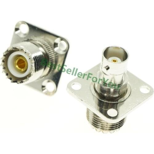 UHF Female SO239 To BNC Female Flange Panel Mount RF Connector RF Adapter Connector