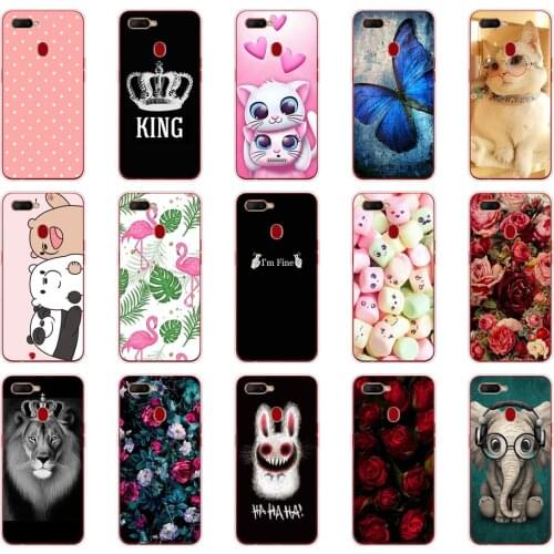 Protective Case For Oppo A5S Cover Soft Silicone Back Case For A5S Case Flower TPU Phone Cover Bags bumper